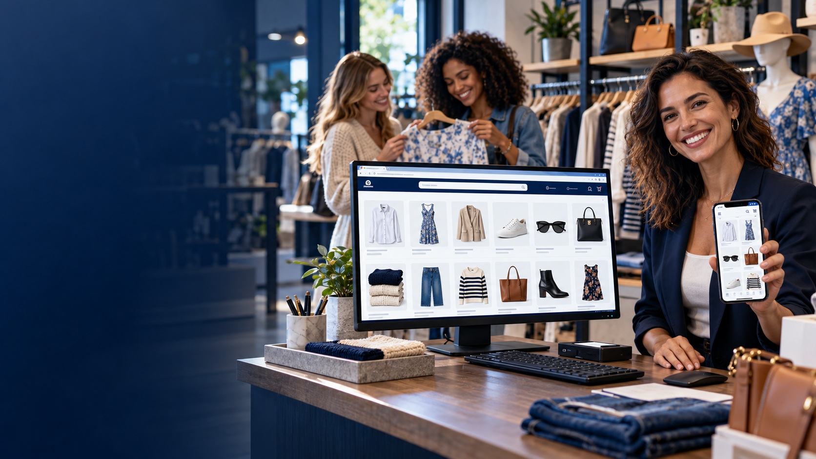 Illustrative fashion and clothing online storefront
