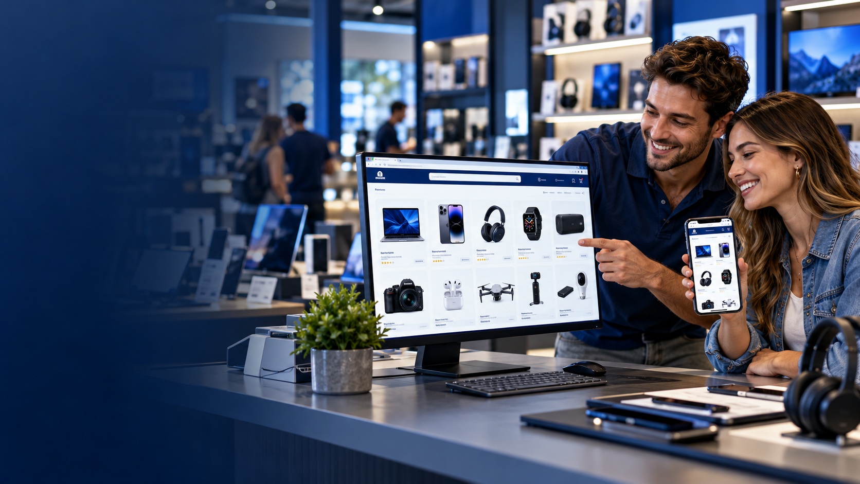Illustrative electronics online storefront