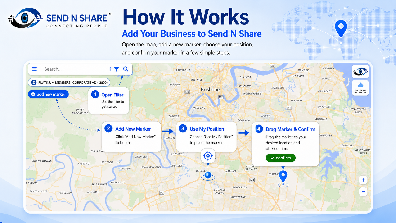 Send N Share global business visibility banner